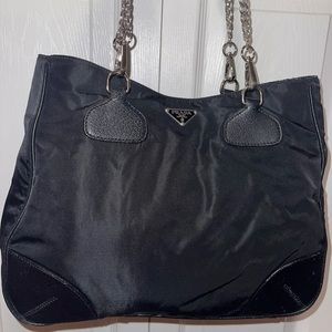 PRADA Nylon Leather Hand Bag